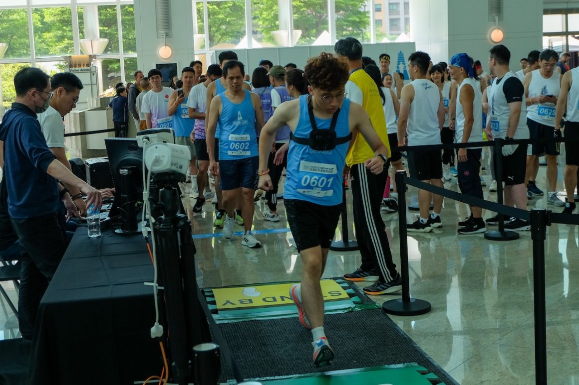 Amateur runners at the start of the race.